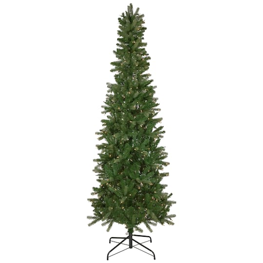 7.5ft. Pre-Lit Wicklow Noble Fir Pencil Artificial Christmas Tree, Clear Lights